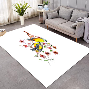 Yellow Sunbirds On Blossom Branchs SWDD4439 Rug