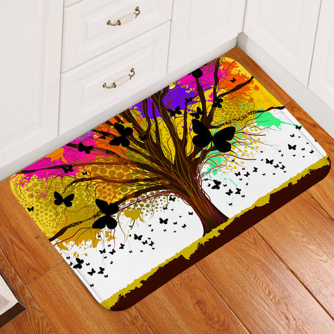 Image of Colorful Huge Tree and Multi Butterflies SWDD4440 Door Mat