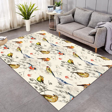 Image of Tiny Colorful Birds SWDD4444 Rug