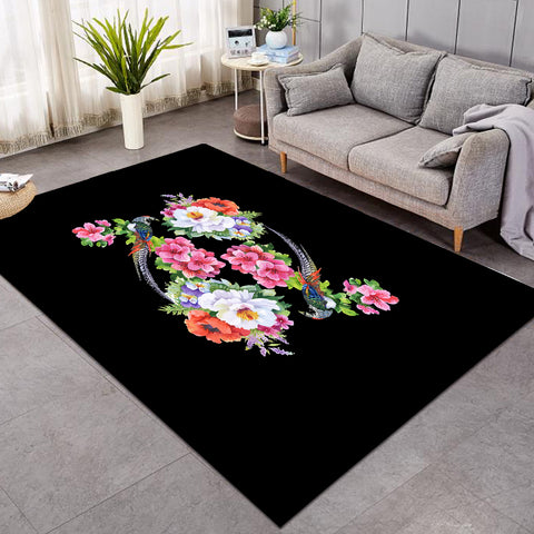 Image of Twin Flowers & Birds SWDD4449 Rug