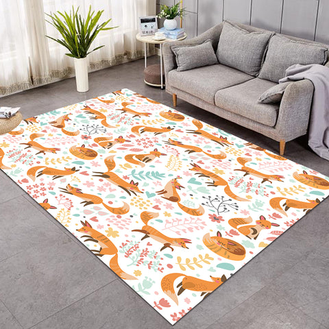 Image of Multi Cute Cartoon Fox Activities  SWDD4450 Rug