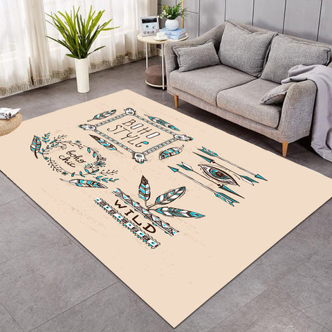 Image of Wild & Free Buffalo Skull and Dreamcatcher SWDD4454 Rug