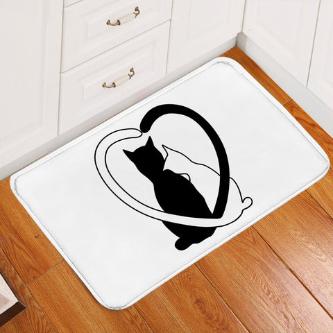 Image of B&W Couple Cats SWDD4490 Door Mat