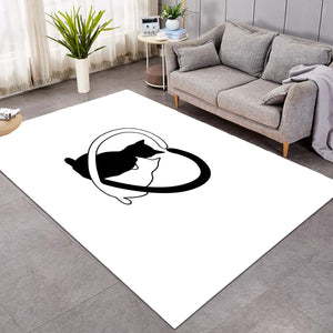 B&W Couple Cats SWDD4490 Rug