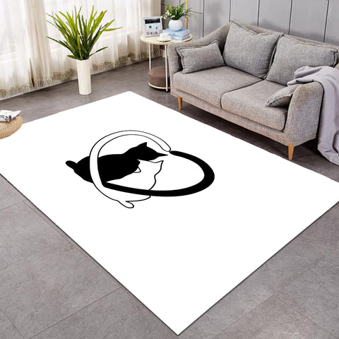 Image of B&W Couple Cats SWDD4490 Rug