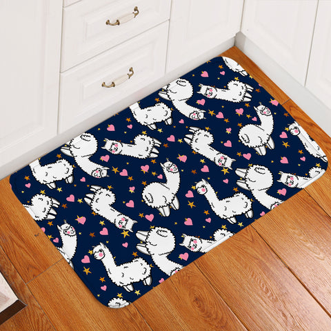 Image of Lovely Alapaca Navy Theme  SWDD4491 Door Mat