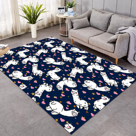 Image of Lovely Alapaca Navy Theme SWDD4491 Rug