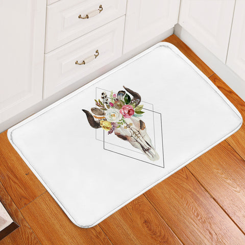 Image of Floral Buffalo Skull SWDD4500 Door Mat