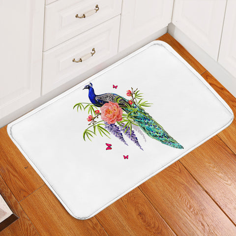 Image of Beautiful Floral Peacock SWDD4502 Door Mat