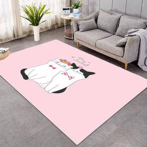 Cute My Sweet Loving Cats Pink Theme SWDD4507 Rug