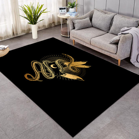 Image of Golden Snake Rolling Up Hand  SWDD4511 Rug