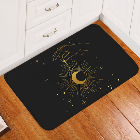 Image of Golden Hand Holding Moon Light SWDD4514 Door Mat