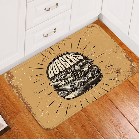 Image of Retro Cheeseburger Sketch  SWDD4528 Door Mat