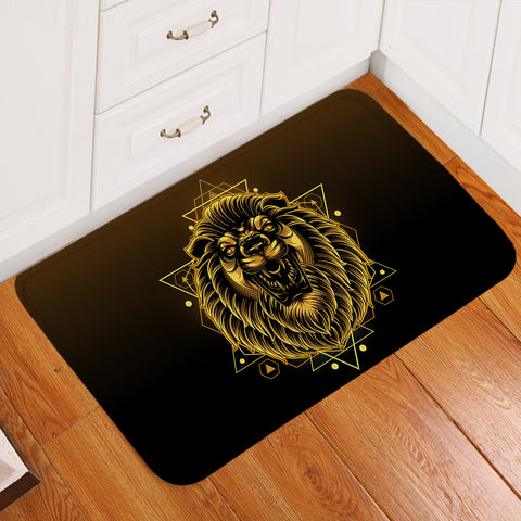 Image of Modern Golden Lion Zodiac Black Theme SWDD4529 Door Mat