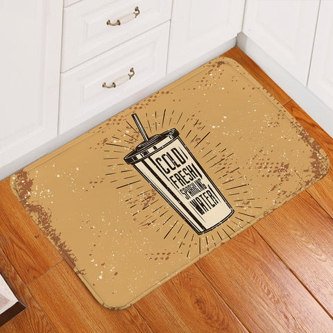 Image of Retro Glass Cold Fresh Sparkling Water  SWDD4530 Door Mat