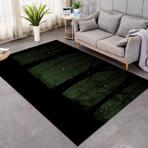 Image of Night Palm Trees Forest Green Light SWDD4531 Rug