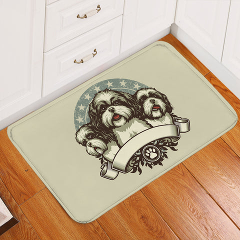 Image of Retro Three Heads Cavalier King Charles Spaniel Superstar SWDD4536 Door Mat