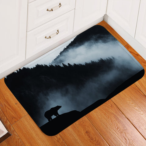 Image of Black Scene High Forest Mountain Bear SWDD4538 Door Mat