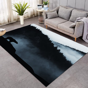 Black Scene High Forest Mountain Bear  SWDD4538 Rug