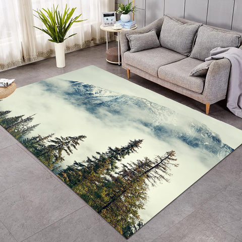 Image of Pine Plants Fog Landscape SWDD4539 Rug