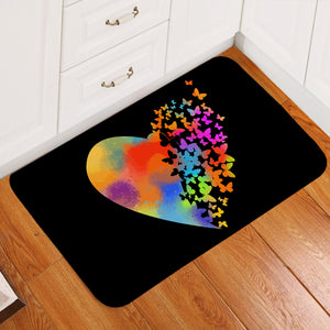 Colorful Faded Butterfly Heart Shape SWDD4543 Door Mat