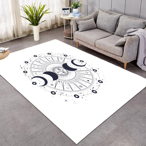 Image of Sun Face Moon Column Zodiac  SWDD4544 Rug