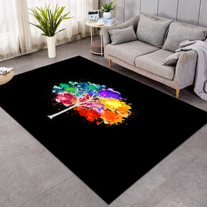 Colorful Spray Leaves Plant  SWDD4545 Rug