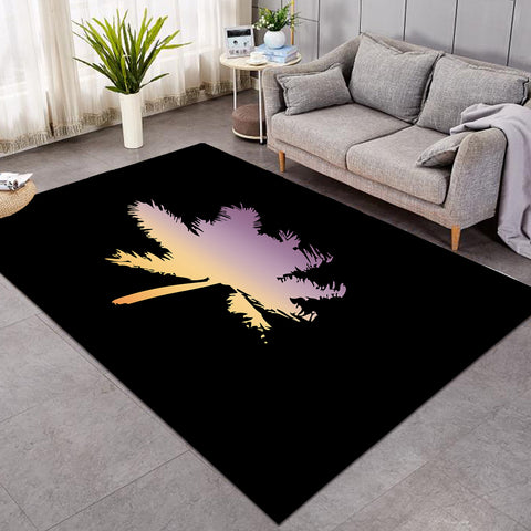 Image of Gradient Purple Yellow Coconut Plant Shape SWDD4546 Rug