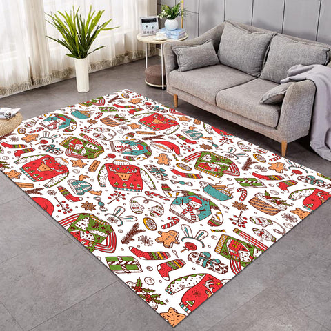 Image of Cartoon Christmas Clothes & Presents  SWDD4580 Rug