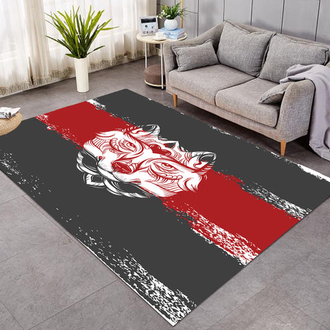 Image of Vintage Wolf Grey & Red Brush SWDD4582 Rug