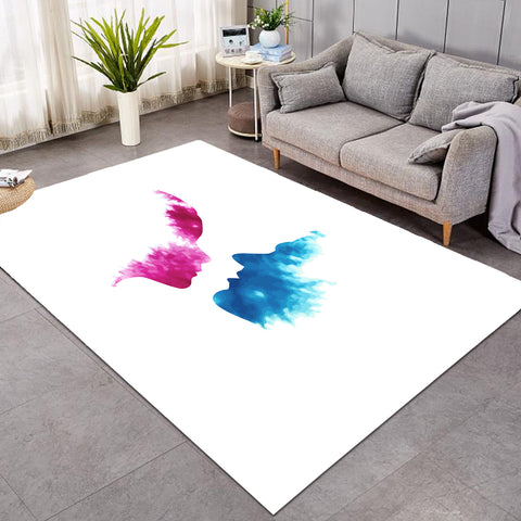 Image of Purple & Blue Human Face Kissing SWDD4586 Rug