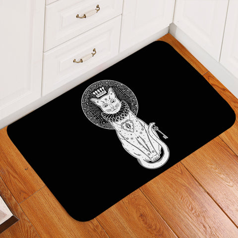 Image of Royal White Cat Crown SWDD4587 Door Mat