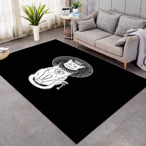 Image of Royal White Cat Crown SWDD4587 Rug
