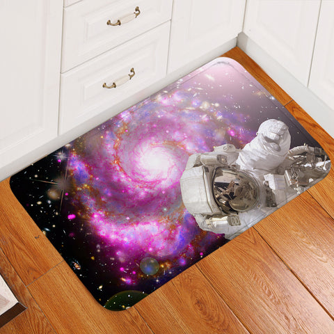 Image of Pink Purple Galaxy Astronaut Theme SWDD4591 Door Mat
