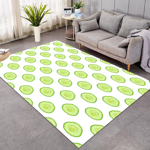 Image of Multi Cucumber White Theme SWDD4594 Rug