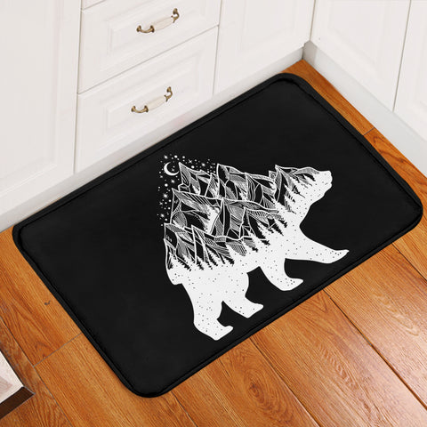 Image of B&W Night Mountain On The Bear Sketch  SWDD4600 Door Mat