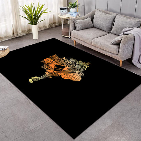 Image of Gradient Yellow & Orange Lady In The Flowers SWDD4602 Rug