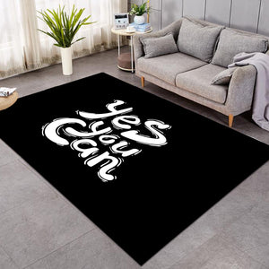 B&W Typo Yes You Can SWDD4603 Rug