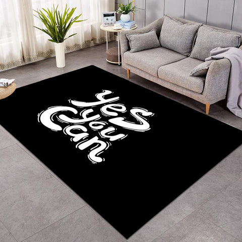 Image of B&W Typo Yes You Can SWDD4603 Rug