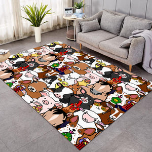 Cute Animals Drawing Full Screen SWDD4604 Rug