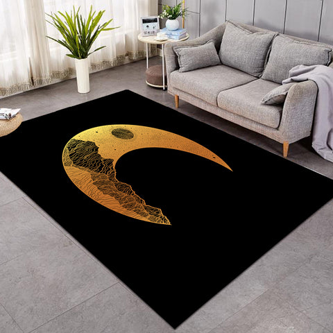 Image of Golden Half Moon Landscape Illustration SWDD4637 Rug