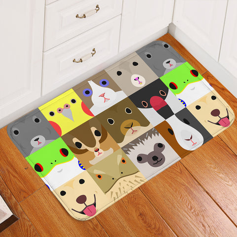 Image of Products Cute Cartoon Animals Checkerboard  SWDD4638 Door Mat