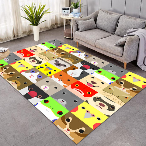 Image of Products Cute Cartoon Animals Checkerboard SWDD4638 Rug