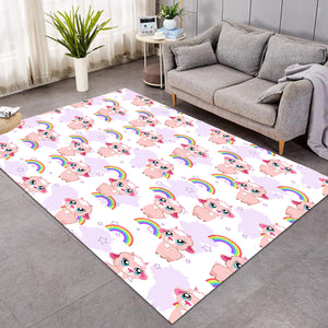 Cute Alapaca Rainbow Monogram  SWDD4647 Rug