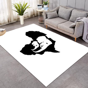 B&W Elephant Sketch Icon SWDD4659 Rug