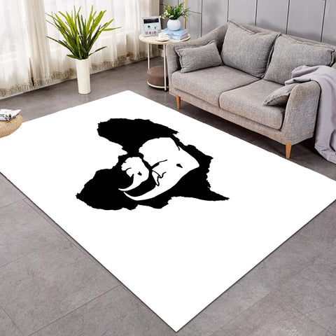 Image of B&W Elephant Sketch Icon SWDD4659 Rug