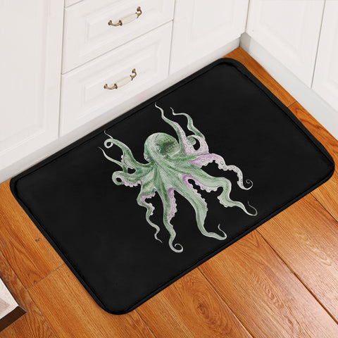 Image of Purple Green Octopus Black Theme SWDD4660 Door Mat