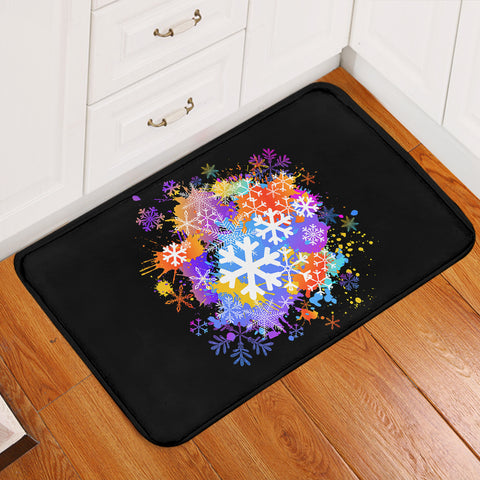 Image of Multi Color White Snowflake SWDD4661 Door Mat