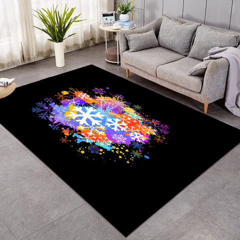 Image of Multi Color White Snowflake SWDD4661 Rug