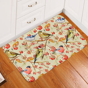 Flowers & Sunbirds Cream Theme SWDD4664 Door Mat